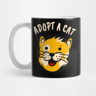 Adopt A Cat Cartoon Feline Lover Mug